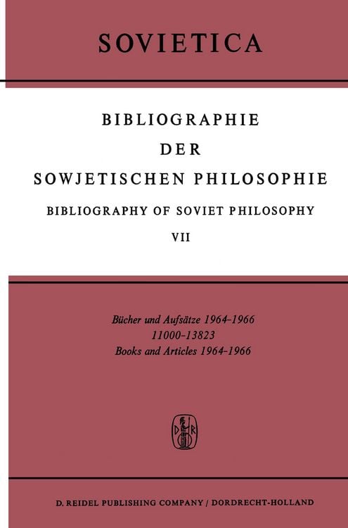 Produktbild: Bibliographie der Sowjetischen Philosophie Bibliography of Soviet Philosophy