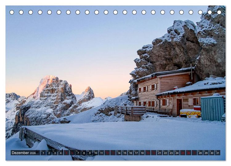 Produktbild: H&uuml;ttenzauber: Bergh&uuml;tten in den Alpen (Tischkalender 2026 DIN A5 quer), CALVENDO Monatskalender
