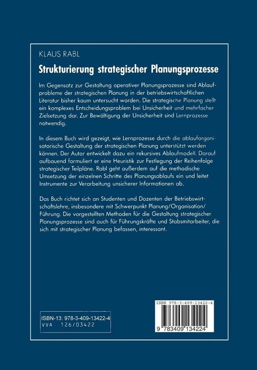 Produktbild: Strukturierung strategischer Planungsprozesse