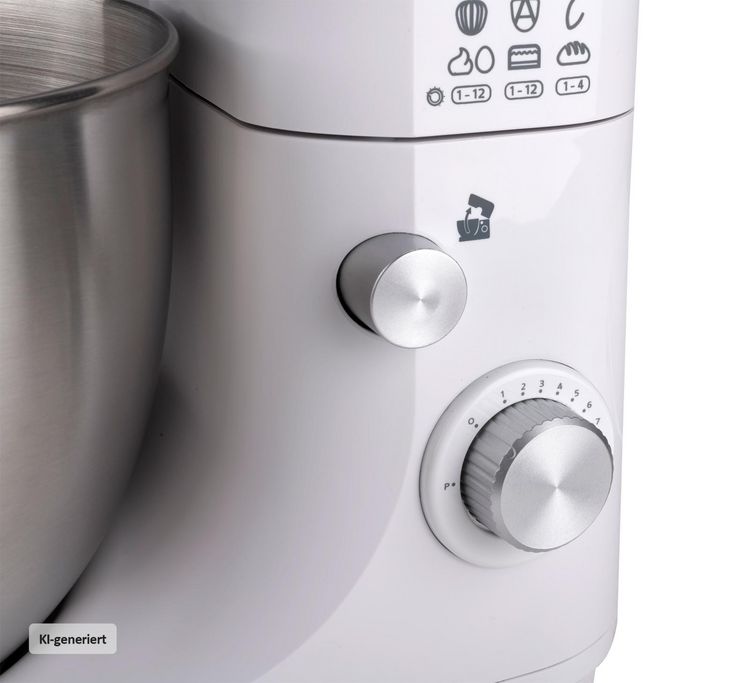 Produktbild: Alpina K&uuml;chenmaschine mit Edelstahlsch&uuml;ssel 12 Geschwindigkeiten Wei&szlig;
