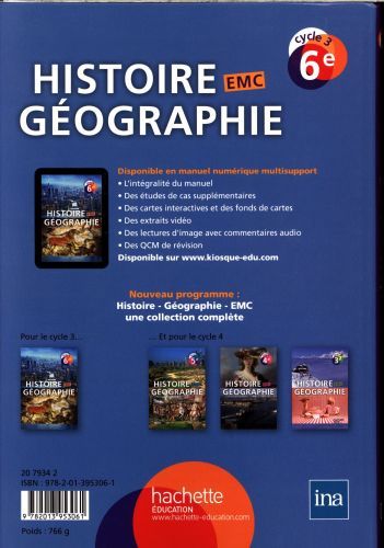 Produktbild: Histoire g&eacute;ographie, EMC : 6e, cycle 3