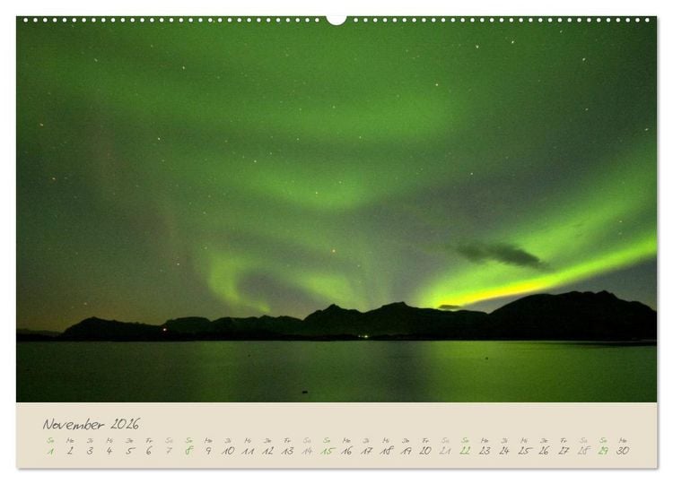 Produktbild: Zauber des Nordlichts - Aurora borealis (hochwertiger Premium Wandkalender 2026 DIN A2 quer), Kunstdruck in Hochglanz