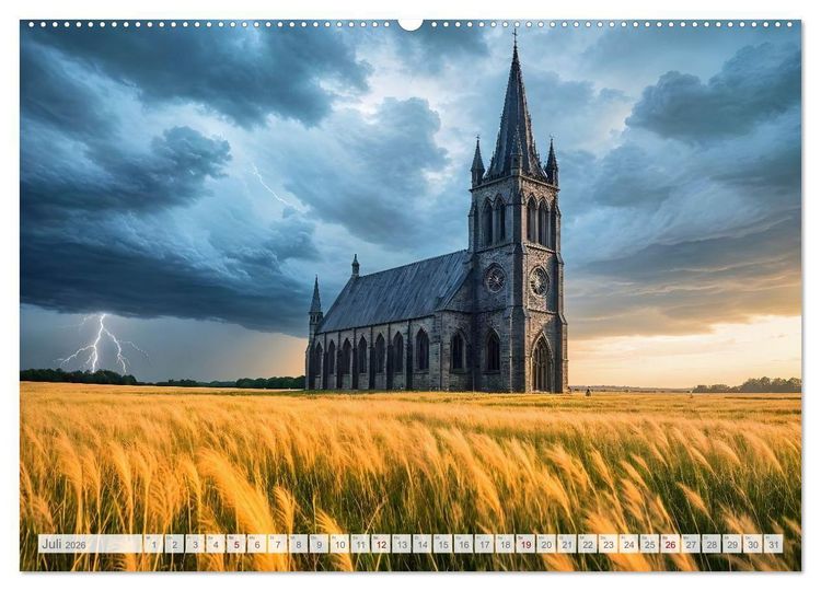 Produktbild: Fl&uuml;stern der Verg&auml;nglichkeit - Gothic Dark Nature Landschaften (hochwertiger Premium Wandkalender 2026 DIN A2 quer), Kunstdruck in Hochglanz