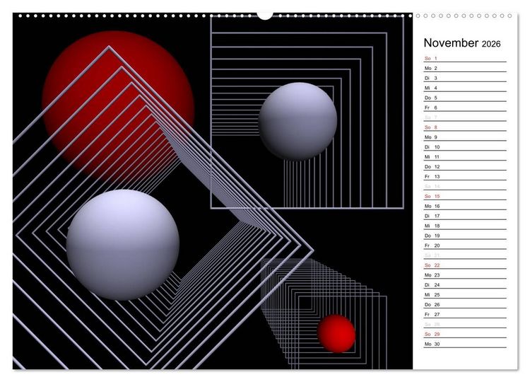 Produktbild: Mit Geometrie durch das Jahr (hochwertiger Premium Wandkalender 2026 DIN A2 quer), Kunstdruck in Hochglanz