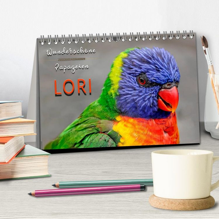 Produktbild: Wundersch&ouml;ne Papageien - Lori (Tischkalender 2026 DIN A5 quer), CALVENDO Monatskalender