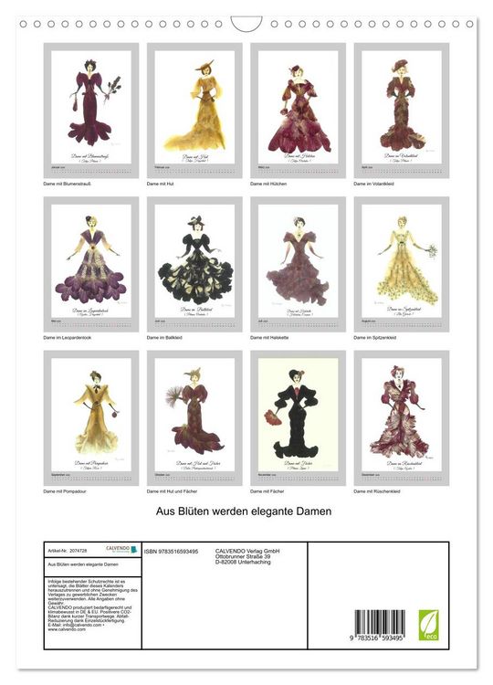 Produktbild: Aus Bl&uuml;ten werden elegante Damen (Wandkalender 2026 DIN A3 hoch), CALVENDO Monatskalender