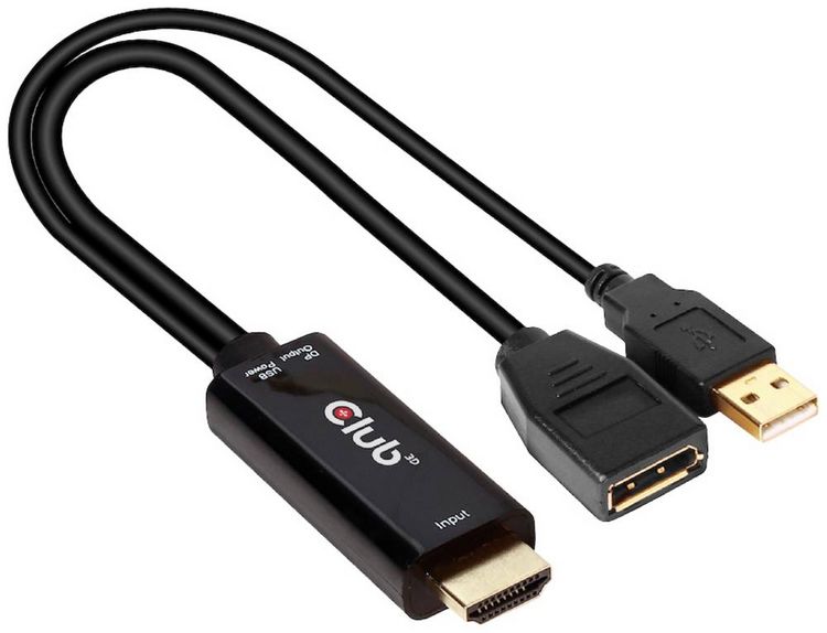 Produktbild: Club3D CAC-1331 HDMI / DisplayPort Adapter [1x HDMI&reg; - 1x DisplayPort] Schwarz
