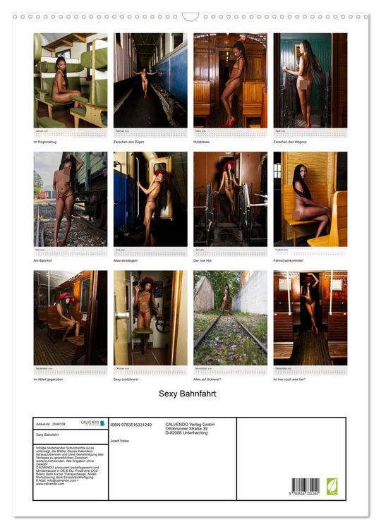 Produktbild: Sexy Bahnfahrt (Wandkalender 2026 DIN A2 hoch), CALVENDO Monatskalender
