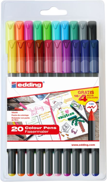 Produktbild: edding Fasermaler 1200 neon fein 20er Set