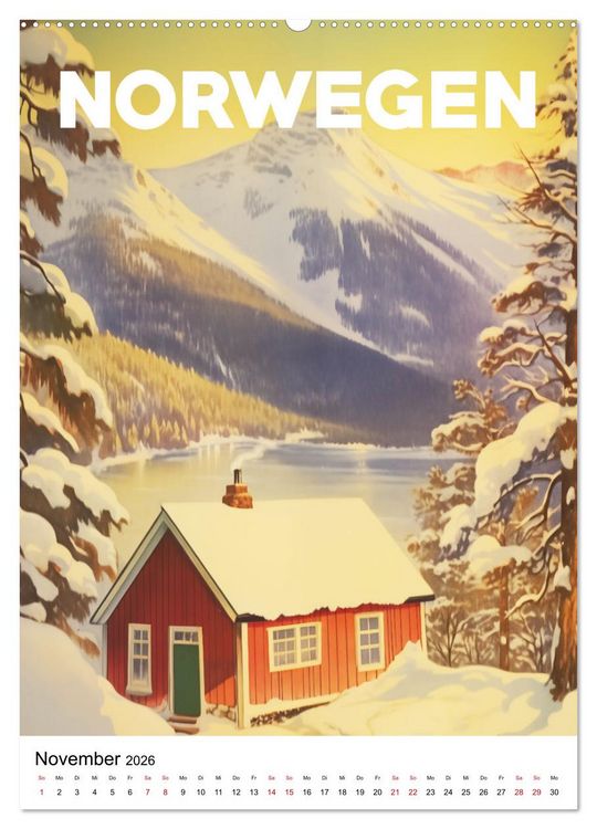 Produktbild: Reise in die 50er Jahre. Vintage Travel Poster. (Wandkalender 2026 DIN A2 hoch), CALVENDO Monatskalender