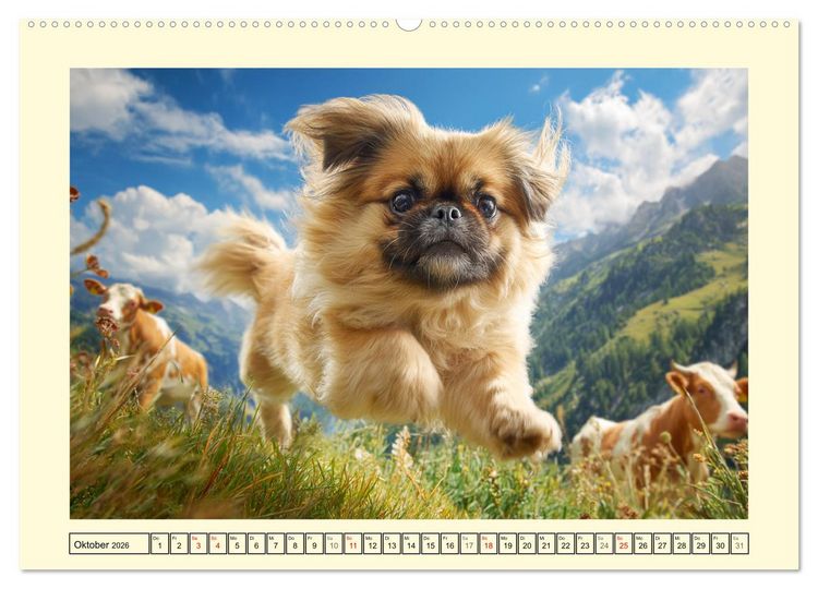 Produktbild: Zauberhafte Pekinesen. Charmante und stolze Hunde zum Verlieben (Wandkalender 2026 DIN A2 quer), CALVENDO Monatskalender