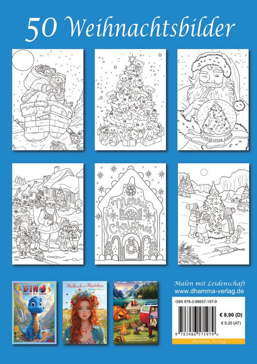 Produktbild: Malbuch Weihnachten f&uuml;r die ganze Familie mit 50 festlichen Ausmalbildern