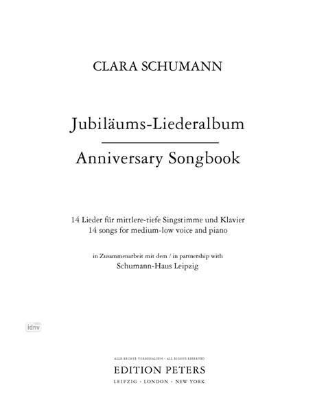 Produktbild: Jubil&auml;ums-Liederalbum -14 Lieder f&uuml;r mittlere / tiefe Singstimme und Klavier-