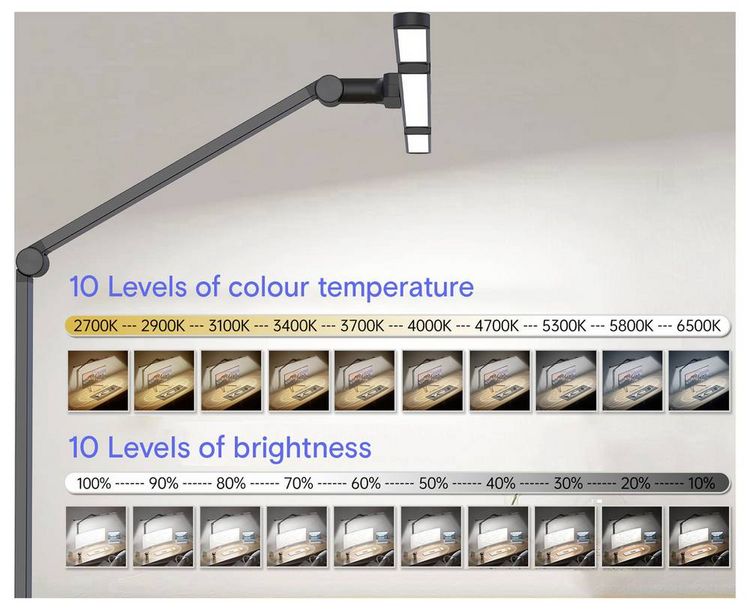 Produktbild: Sygonix SY-7459570 LED-Schreibtischleuchte LED LED 17W Schwarz