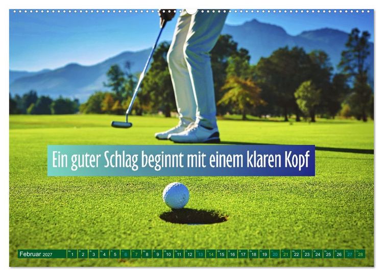 Produktbild: Golf - zwischen Gr&uuml;n und Gedanken (hochwertiger Premium Wandkalender 2027 DIN A2 quer), Kunstdruck in Hochglanz