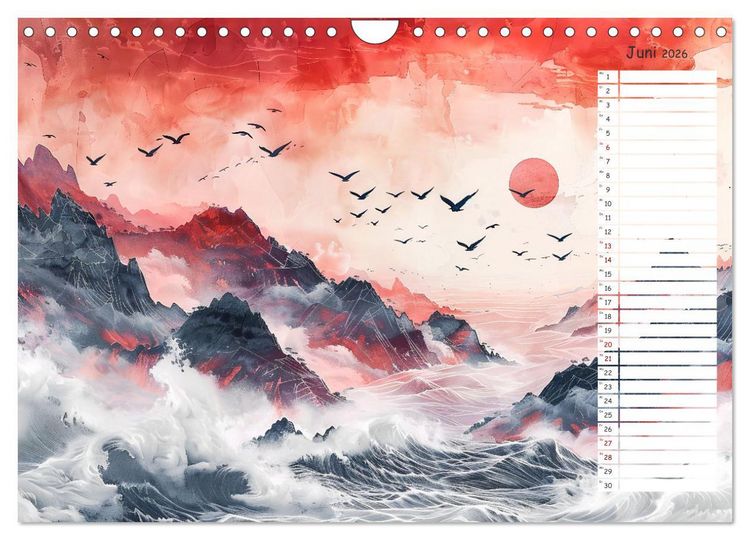 Produktbild: Chinas Harmonie - Terminplaner mit Landschaften und Symbolen (Wandkalender 2026 DIN A4 quer), CALVENDO Monatskalender