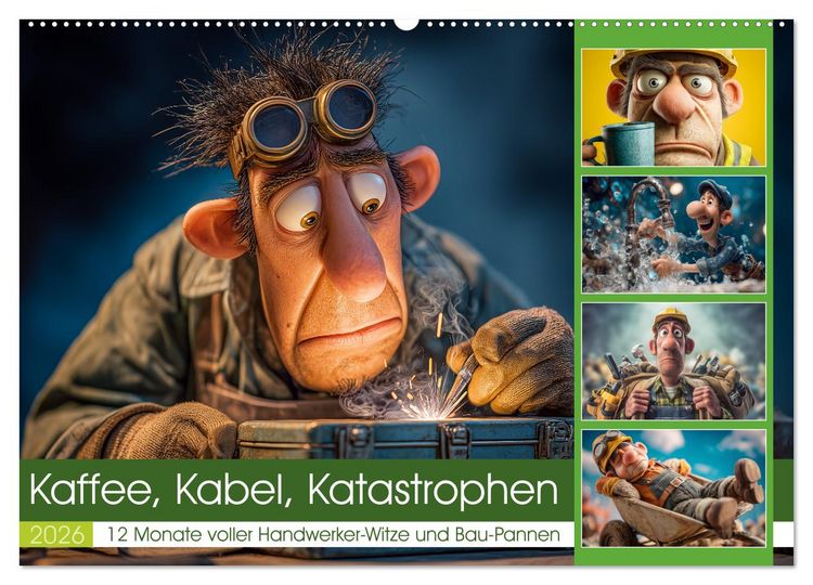 Produktbild: Kaffee, Kabel, Katastrophen (Wandkalender 2026 DIN A2 quer), CALVENDO Monatskalender