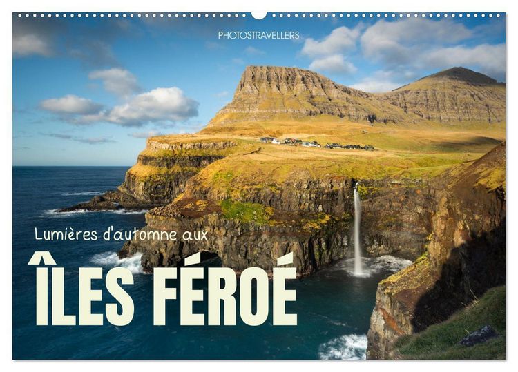 Produktbild: Lumi&egrave;res d'automne aux &icirc;les F&eacute;ro&eacute; (Calendrier mural 2026 DIN A2 vertical), CALVENDO calendrier mensuel