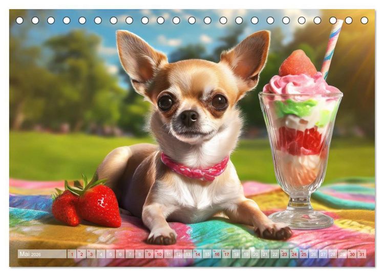 Produktbild: Chillige Chihuahuas - Entspannte Fellnasen genie&szlig;en das Leben (Tischkalender 2026 DIN A5 quer), CALVENDO Monatskalender