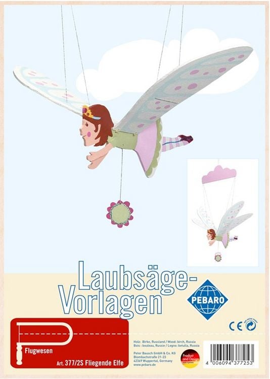 Produktbild: PEBARO 377/2S - Laubs&auml;gevorlage Mobile Fliegende Elfe, 2 Platten, Gr&ouml;&szlig;e DIN A4
