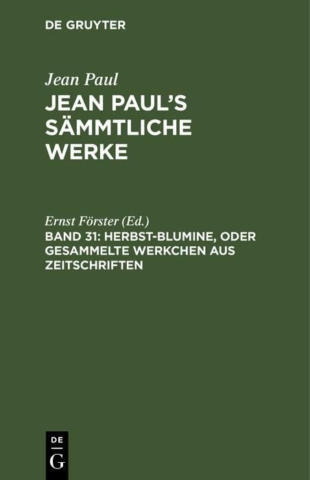 Produktbild: Herbst-Blumine, oder Gesammelte Werkchen aus Zeitschriften