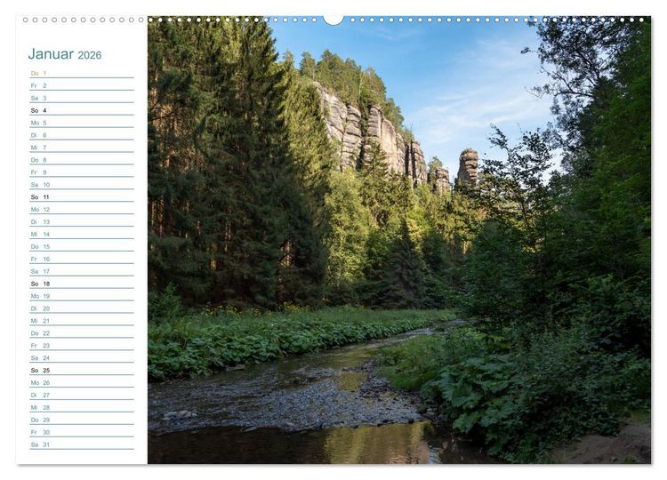 Produktbild: Lebensadern - Elbsandstein (Wandkalender 2026 DIN A2 quer), CALVENDO Monatskalender