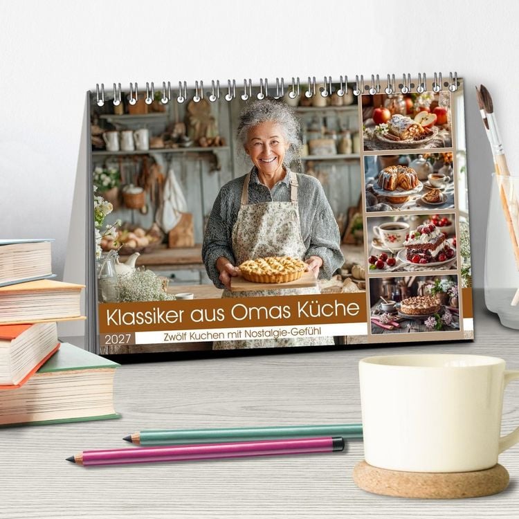 Produktbild: Klassiker aus Omas K&uuml;che - Zw&ouml;lf Kuchen mit Nostalgie-Gef&uuml;hl (Tischkalender 2027 DIN A5 quer), CALVENDO Monatskalender