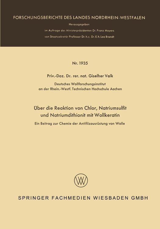 Produktbild: &Uuml;ber die Reaktion von Chlor, Natriumsulfit und Natriumdithionit mit Wollkeratin