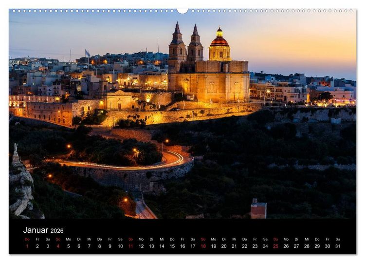 Produktbild: Maltesische Ansichten (hochwertiger Premium Wandkalender 2026 DIN A2 quer), Kunstdruck in Hochglanz
