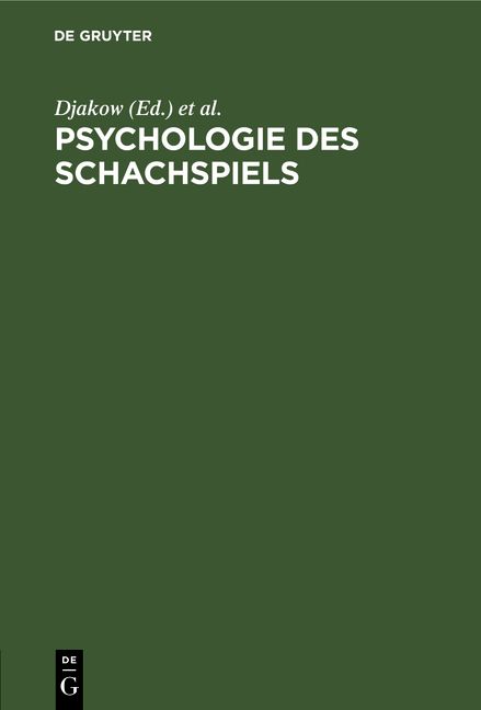 Produktbild: Psychologie des Schachspiels