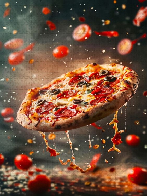 Produktbild: CALVENDO Puzzle Pizza | 1000 Teile Lege-Gr&ouml;&szlig;e 64x48cm Foto-Puzzle f&uuml;r gl&uuml;ckliche Stunden