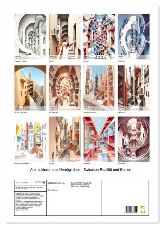 Produktbild: Architekturen des Unm&ouml;glichen - Zwischen Realit&auml;t und Illusion (Wandkalender 2026 DIN A2 hoch), CALVENDO Monatskalender