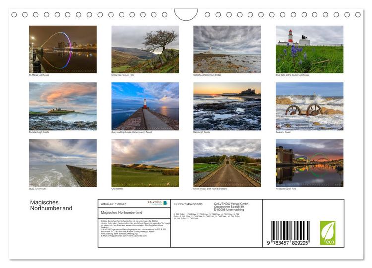 Produktbild: Magisches Northumberland (Wandkalender 2026 DIN A4 quer), CALVENDO Monatskalender