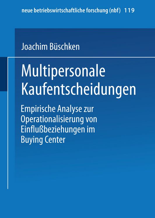 Produktbild: Multipersonale Kaufentscheidungen