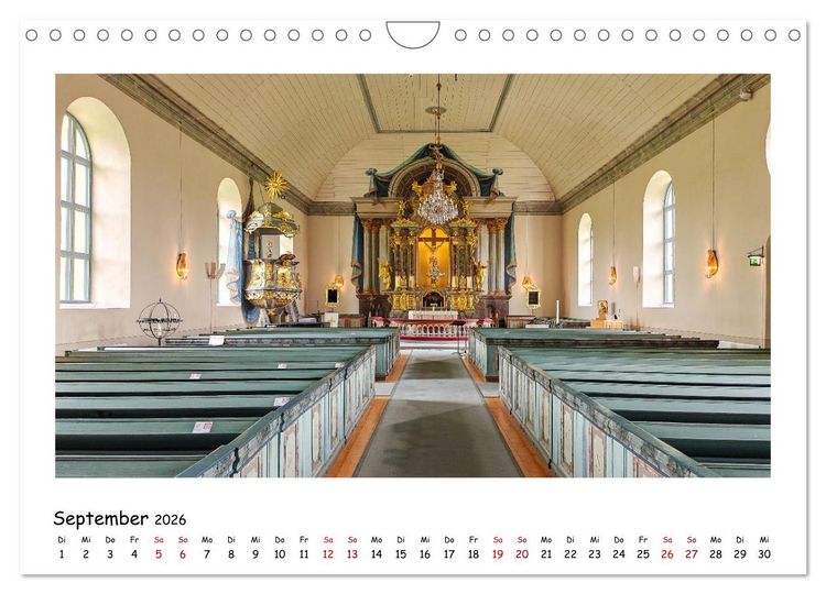 Produktbild: Schwedische Kirchen auf dem St.Olavsweg (Wandkalender 2026 DIN A4 quer), CALVENDO Monatskalender