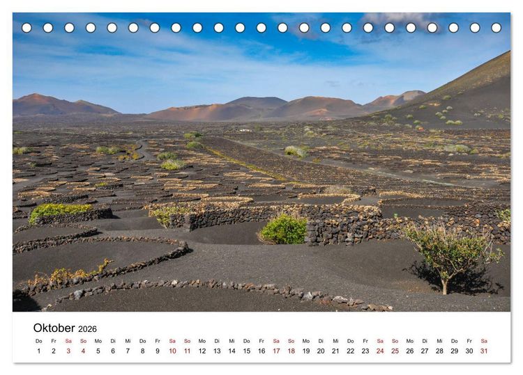 Produktbild: Lanzarote - Die Farben der Natur (Tischkalender 2026 DIN A5 quer), CALVENDO Monatskalender