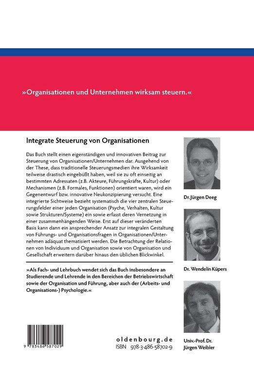 Produktbild: Integrale Steuerung von Organisationen