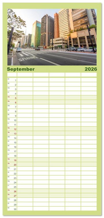 Produktbild: Familienplaner 2026 - Brasilien - Das einzigartige Land in S&uuml;damerika. mit 5 Spalten (Wandkalender, 21 x 45 cm) CALVENDO