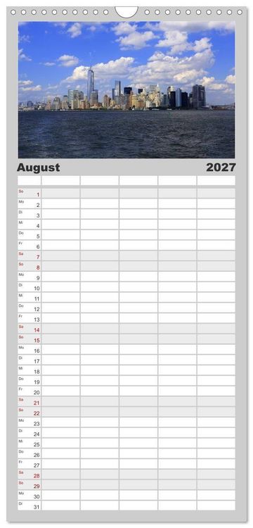 Produktbild: Familienplaner 2027 - New York City mit 5 Spalten (Wandkalender, 21 x 45 cm) CALVENDO