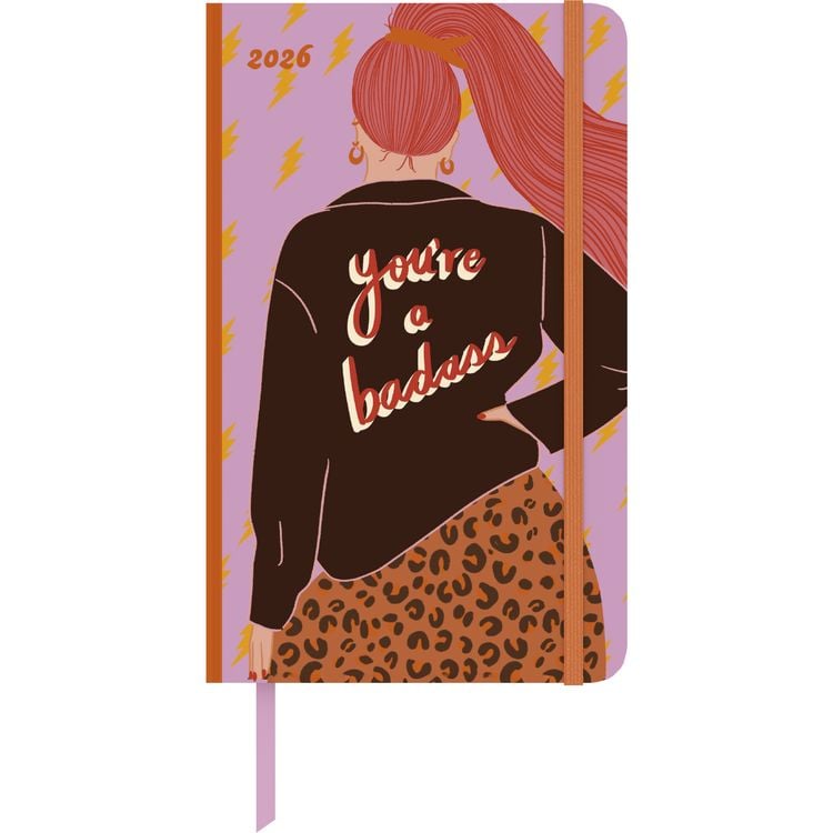 Produktbild: Emmy Lupin Wochen-Notizkalender groß 2026 - Taschen-Kalender 13x21 cm - mit Verschlussband & Falttasche - Weekly