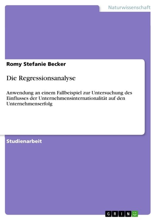 Produktbild: Die Regressionsanalyse