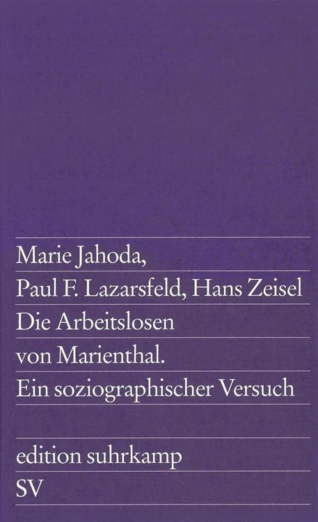 Produktbild: Die Arbeitslosen von Marienthal