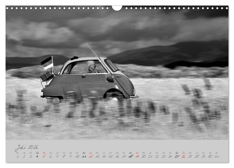 Produktbild: BMW Isetta 300 in schwarzwei&szlig; (Wandkalender 2026 DIN A3 quer), CALVENDO Monatskalender