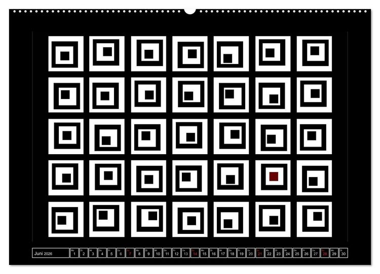 Produktbild: SCHWARZ, WEI&szlig;, ROT (Wandkalender 2026 DIN A2 quer), CALVENDO Monatskalender