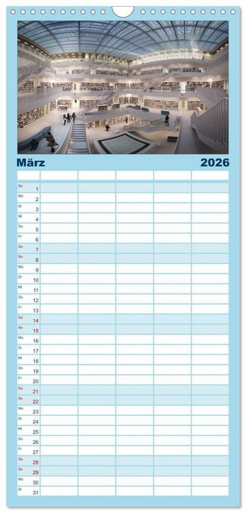 Produktbild: Familienplaner 2026 - STUTTGART 2026 auf den zweiten Blick mit 5 Spalten (Wandkalender, 21 x 45 cm) CALVENDO