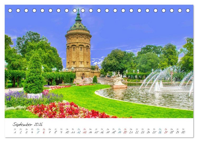 Produktbild: Mannheim - Die Stadt im Quadrat (Tischkalender 2026 DIN A5 quer), CALVENDO Monatskalender
