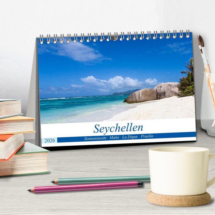 Produktbild: Seychellen. Sonneninseln - Mah&eacute;, La Digue, Praslin (Tischkalender 2026 DIN A5 quer), CALVENDO Monatskalender