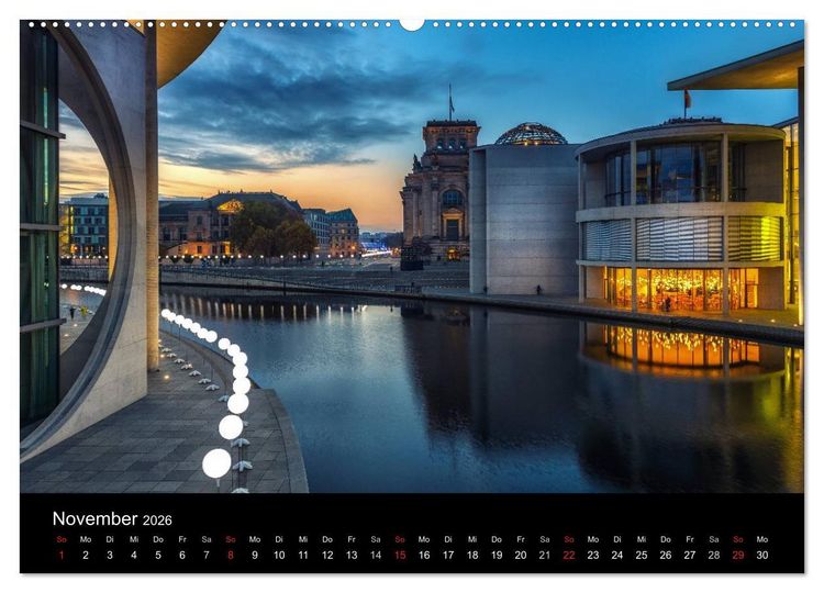 Produktbild: Berlin City bei Nacht (hochwertiger Premium Wandkalender 2026 DIN A2 quer), Kunstdruck in Hochglanz