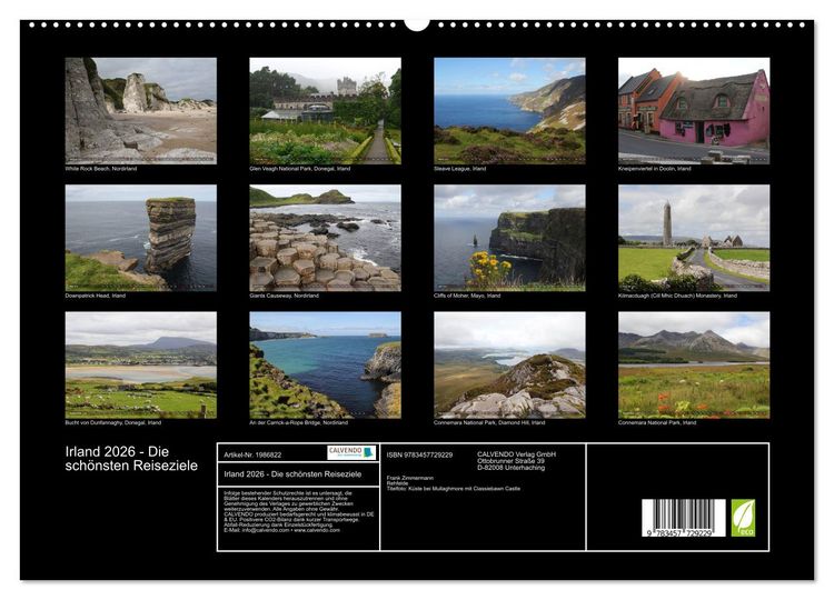 Produktbild: Irland 2026 - Die sch&ouml;nsten Reiseziele (hochwertiger Premium Wandkalender 2026 DIN A2 quer), Kunstdruck in Hochglanz