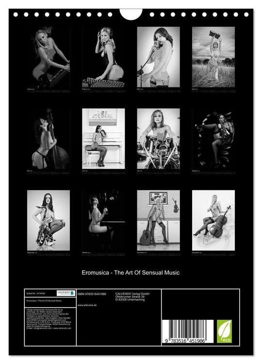 Produktbild: Eromusica - The Art Of Sensual Music (Wandkalender 2026 DIN A4 hoch), CALVENDO Monatskalender
